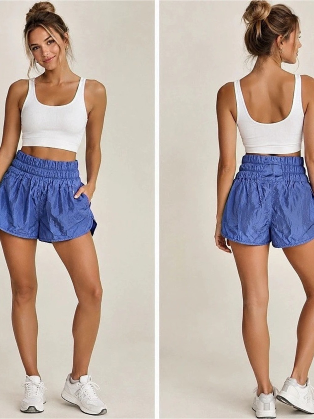 FP Movement The Way Home Shorts Blue Athletic Shorts